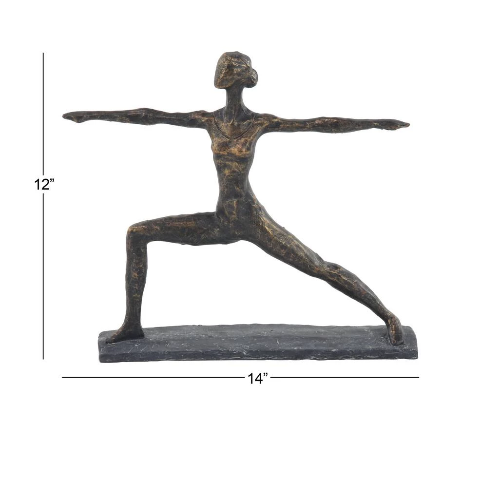 Best Sale β€οΈ Brass Polystone Modern Sculpture, Yoga 12" x 14" x 3" by Ivory and Iris π 7 Best Sale β€οΈ Brass Polystone Modern Sculpture, Yoga 12" x 14" x 3" by Ivory and Iris π - Image 7