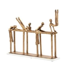 Best deal 🔥 Gold Aluminum Modern Sculpture, Gymnastic 17" x 21" x 9" by Ivory and Iris 🤩 -Cheap Ivory and Iris Store D492944S 3