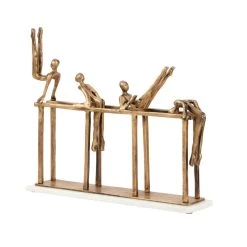 Best deal 🔥 Gold Aluminum Modern Sculpture, Gymnastic 17" x 21" x 9" by Ivory and Iris 🤩 -Cheap Ivory and Iris Store D492944S 4