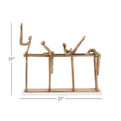 Best deal 🔥 Gold Aluminum Modern Sculpture, Gymnastic 17" x 21" x 9" by Ivory and Iris 🤩 -Cheap Ivory and Iris Store D492944S 8