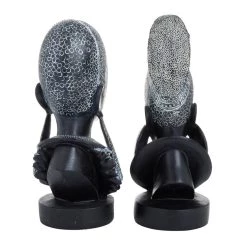Best Sale 😀 Set of 2 Black Polystone Eclectic Sculptures, 11" x 5" x 8" by Ivory and Iris 😀 -Cheap Ivory and Iris Store D492945S 7