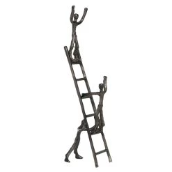 Best Sale π Grey Aluminum Contemporary Sculpture, Ladder 24" x 5" x 7" by Ivory and Iris π₯