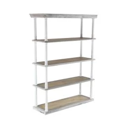 Best deal 🧨 Brown Wood Farmhouse Shelving Unit, 64 " x 47 " x 15 " by Ivory and Iris 😍 -Cheap Ivory and Iris Store D493174S 4