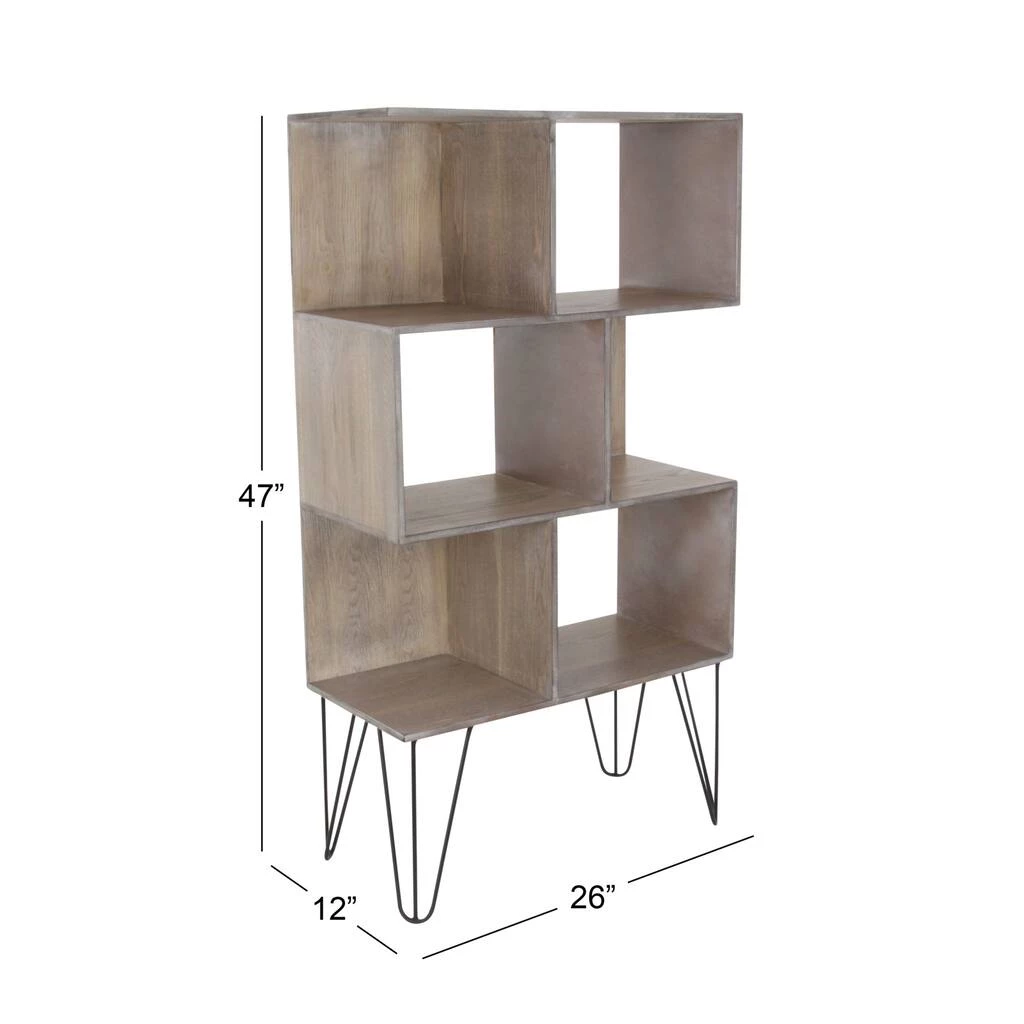 Best Sale π Brown Wood Modern Shelving Unit, 47 " x 26 " x 12 " by Ivory and Iris π₯° 5 Best Sale π Brown Wood Modern Shelving Unit, 47 " x 26 " x 12 " by Ivory and Iris π₯° - Image 5