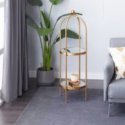 Best Sale 🤩 Gold Metal Glam Standing Mirror Shelves, 46" x 16" x 18" by Ivory and Iris 🤩 13 Best Sale 🤩 Gold Metal Glam Standing Mirror Shelves, 46" x 16" x 18" by Ivory and Iris 🤩 -Cheap Ivory and Iris Store D493182S 7