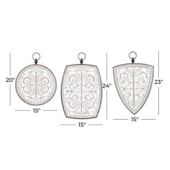 Discount 🎉 White Wood Farmhouse Geometric Wall Décor Set by Ivory and Iris ✔️ -Cheap Ivory and Iris Store D493561S 8