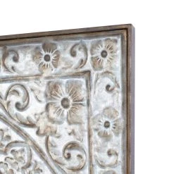 Best deal 🎉 36" Gray Metal Rustic Floral Wall Décor by Ivory and Iris ✔️ -Cheap Ivory and Iris Store D493565S 3