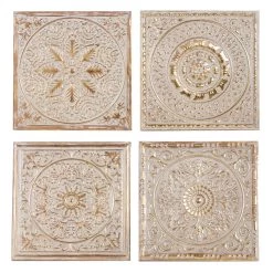 Deals 🎁 17" Gold Metal Eclectic Wall Décor Set by Ivory and Iris 🎉