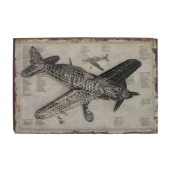 Best Sale 🎉 47" White Wood Industrial Plane Blueprint Wall Décor by Ivory and Iris 💯