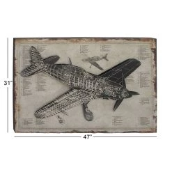 Best Sale 🎉 47" White Wood Industrial Plane Blueprint Wall Décor by Ivory and Iris 💯 -Cheap Ivory and Iris Store D493640S 7