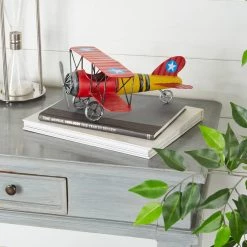 Discount 🛒 12" Red & Yellow Metal Plane Vintage Tabletop Décor by Ivory and Iris 🤩 19 Discount 🛒 12" Red & Yellow Metal Plane Vintage Tabletop Décor by Ivory and Iris 🤩 -Cheap Ivory and Iris Store D493643S 10