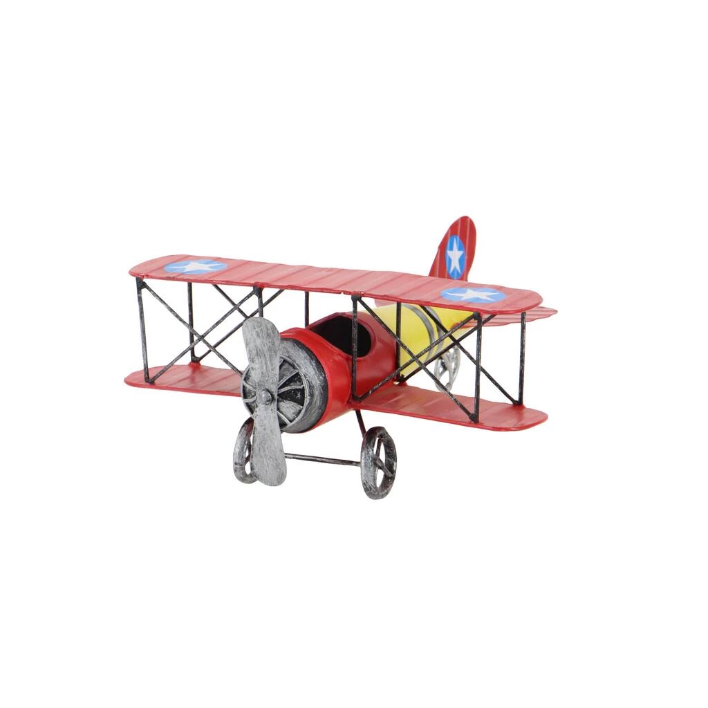 Discount 🛒 12" Red & Yellow Metal Plane Vintage Tabletop Décor by Ivory and Iris 🤩 4 Discount 🛒 12" Red & Yellow Metal Plane Vintage Tabletop Décor by Ivory and Iris 🤩 - Image 4