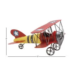 Discount 🛒 12" Red & Yellow Metal Plane Vintage Tabletop Décor by Ivory and Iris 🤩 17 Discount 🛒 12" Red & Yellow Metal Plane Vintage Tabletop Décor by Ivory and Iris 🤩 -Cheap Ivory and Iris Store D493643S 8