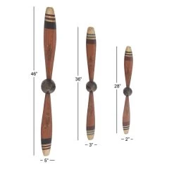 Promo 🎉 Red Metal Propeller Industrial Wall Décor Set by Ivory and Iris 😀 -Cheap Ivory and Iris Store D493644S 5