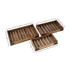 Top 10 ⭐ Brown Mango Wood Farmhouse Tray Set by Ivory and Iris ✔️ -Cheap Ivory and Iris Store D493649S 11