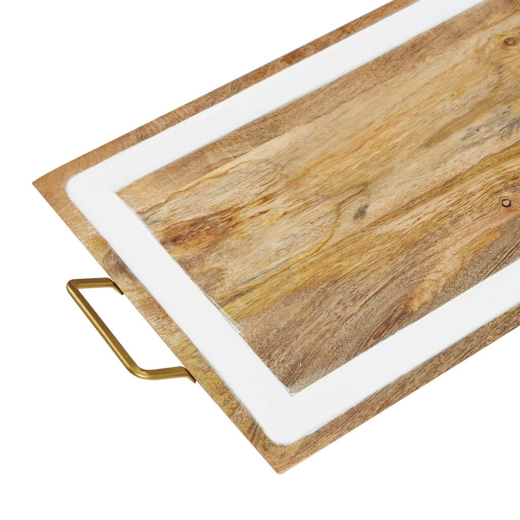 Outlet π₯° White & Brown Mango Wood Modern Tray Set by Ivory and Iris π 4 Outlet π₯° White & Brown Mango Wood Modern Tray Set by Ivory and Iris π - Image 4
