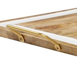 Outlet π₯° White & Brown Mango Wood Modern Tray Set by Ivory and Iris π 11 Outlet π₯° White & Brown Mango Wood Modern Tray Set by Ivory and Iris π -Cheap Ivory and Iris Store D493650S 5