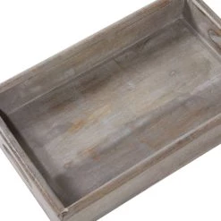 Hot Sale 😍 Brown Wood Farmhouse Tray Set by Ivory and Iris 😀 -Cheap Ivory and Iris Store D493652S 4