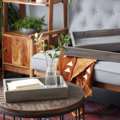 Hot Sale 😍 Brown Wood Farmhouse Tray Set by Ivory and Iris 😀 -Cheap Ivory and Iris Store D493652S 6