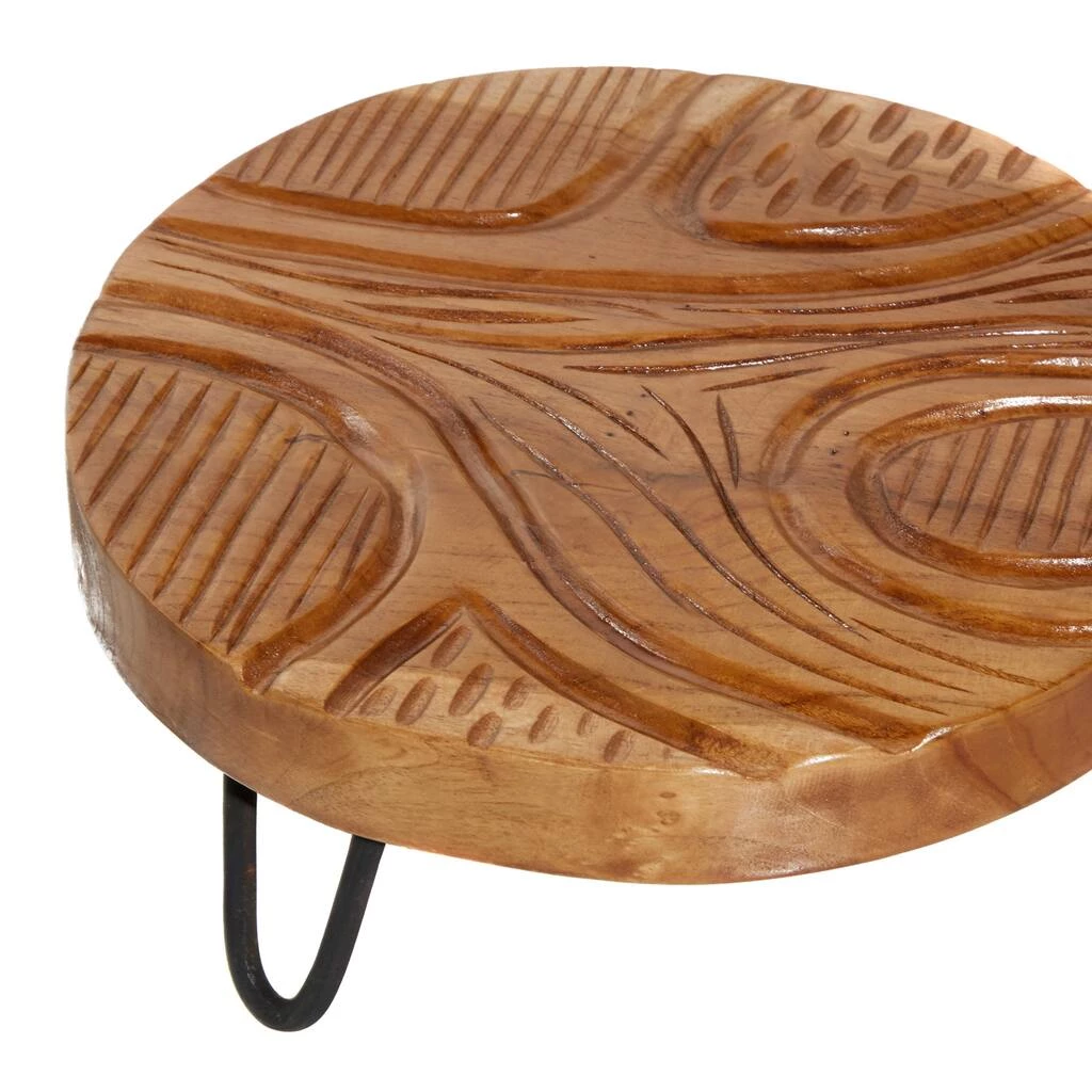 Cheapest π€© Brown Round Teak Wood Rustic Tray, 2ct. by Ivory and Iris π 4 Cheapest π€© Brown Round Teak Wood Rustic Tray, 2ct. by Ivory and Iris π - Image 4