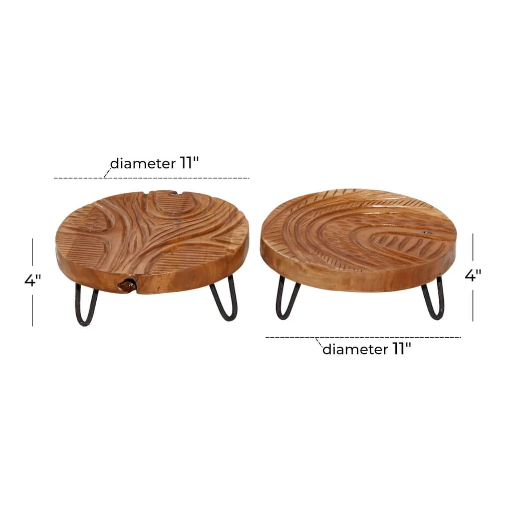 Cheapest π€© Brown Round Teak Wood Rustic Tray, 2ct. by Ivory and Iris π 6 Cheapest π€© Brown Round Teak Wood Rustic Tray, 2ct. by Ivory and Iris π - Image 6