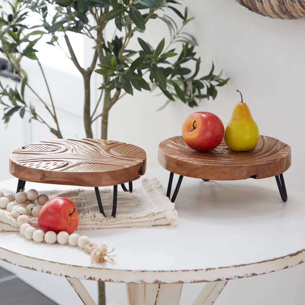 Cheapest π€© Brown Round Teak Wood Rustic Tray, 2ct. by Ivory and Iris π 7 Cheapest π€© Brown Round Teak Wood Rustic Tray, 2ct. by Ivory and Iris π - Image 7