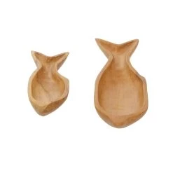 Wholesale 🌟 Brown Fish Teak Wood Coastal Style Tray Set by Ivory and Iris 🥰 -Cheap Ivory and Iris Store D493656S 5