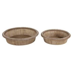 Best deal 🧨 Brown Wood Rustic Tray Set by Ivory and Iris 🥰