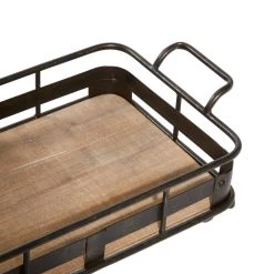 Discount 😀 Brown Metal Industrial Tray Set by Ivory and Iris ⭐ -Cheap Ivory and Iris Store D493663S 5