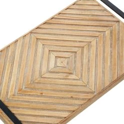 Flash Sale 🥰 Brown Ribbed Wood Farmhouse Tray Set by Ivory and Iris 🎉 -Cheap Ivory and Iris Store D493671S 5