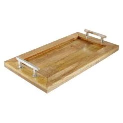 Outlet β¨ Dark Brown Mango Wood Rustic Tray by Ivory and Iris β