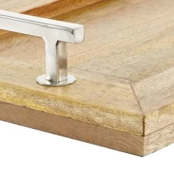 Outlet ✨ Dark Brown Mango Wood Rustic Tray by Ivory and Iris ⭐ -Cheap Ivory and Iris Store D493677S 3