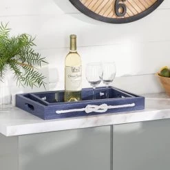 Top 10 🧨 Blue MDF Farmhouse Tray Set by Ivory and Iris 💯 -Cheap Ivory and Iris Store D493679S 8