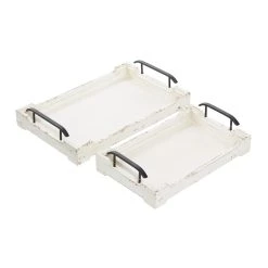 Promo 🔔 White Wood Traditional Tray Set by Ivory and Iris 🎁