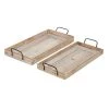 Deals ❤️ Brown Wood Boho Style Tray Set by Ivory and Iris ✨