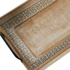 Deals ❤️ Brown Wood Boho Style Tray Set by Ivory and Iris ✨ -Cheap Ivory and Iris Store D493684S 5