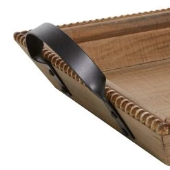 Best deal ❤️ Brown Wood Coastal Style Tray Set by Ivory and Iris 💯 -Cheap Ivory and Iris Store D493687S 4