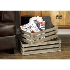 Deals 🛒 Brown Mango Wood Farmhouse Tray Set by Ivory and Iris 🧨 -Cheap Ivory and Iris Store D493688S 11