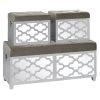 Cheapest 🌟 Set of 3 Gray Wood Glam Storage Bench, 15", 15", 21" by Ivory and Iris ⭐
