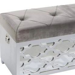 Cheapest 🌟 Set of 3 Gray Wood Glam Storage Bench, 15", 15", 21" by Ivory and Iris ⭐ -Cheap Ivory and Iris Store D493823S 6