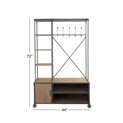 Best Sale ✨ 72'' Brown Multi-Tiered Industrial Rectangular Clothing Rack by Ivory and Iris 🎁 -Cheap Ivory and Iris Store D493825S 10