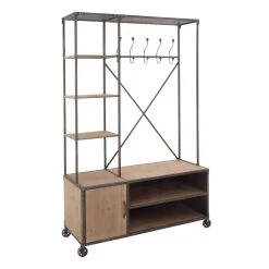 Best Sale ✨ 72'' Brown Multi-Tiered Industrial Rectangular Clothing Rack by Ivory and Iris 🎁 -Cheap Ivory and Iris Store D493825S 3