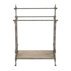 Best Pirce 🔔 41'' Black Vintage Metal Towel Rack by Ivory and Iris 😍 -Cheap Ivory and Iris Store D493827S 3 1