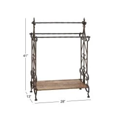 Best Pirce 🔔 41'' Black Vintage Metal Towel Rack by Ivory and Iris 😍 -Cheap Ivory and Iris Store D493827S 7 1