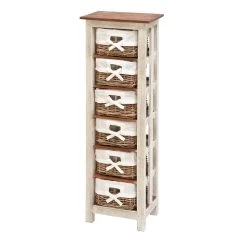 Best deal ⭐ 50'' White Farmhouse Rattan Storage Unit by Ivory and Iris 🛒