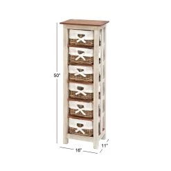 Best deal ⭐ 50'' White Farmhouse Rattan Storage Unit by Ivory and Iris 🛒 -Cheap Ivory and Iris Store D493842S 7