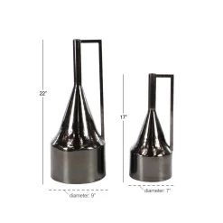 Hot Sale 🛒 Set of 2 Black Metal Glam Vase, 17", 22" by Ivory and Iris ⌛ -Cheap Ivory and Iris Store D494149S 6