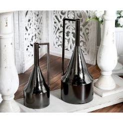 Hot Sale 🛒 Set of 2 Black Metal Glam Vase, 17", 22" by Ivory and Iris ⌛ -Cheap Ivory and Iris Store D494149S 7