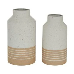 Flash Sale 😍 Set of 2 White Metal Farmhouse Vase, 11", 12" by Ivory and Iris 🎉