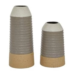 Coupon 🔔 Set of 2 Multi Colored Metal Contemporary Style Vase, 10", 14" by Ivory and Iris 👍